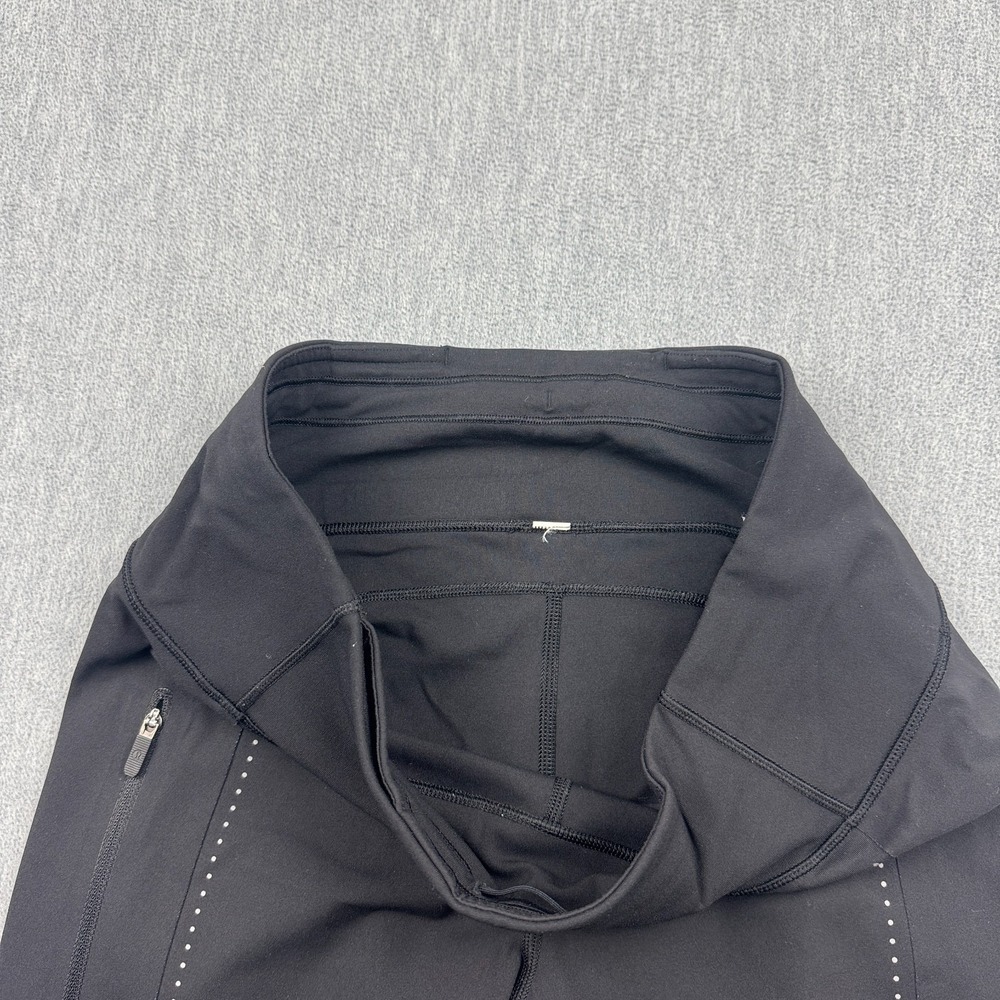 Lululemon Leggings Womens 8 Black Extra Mile Crop Reflective 24" Yoga Athletic - Picture 4 of 14